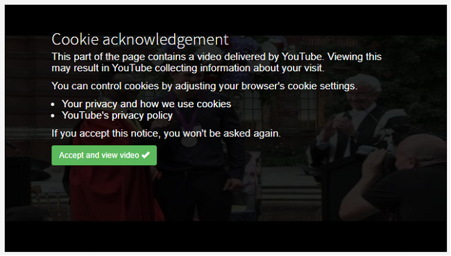 Block video until cookie consent is given