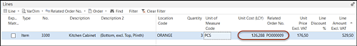 Related production order for cabinets
