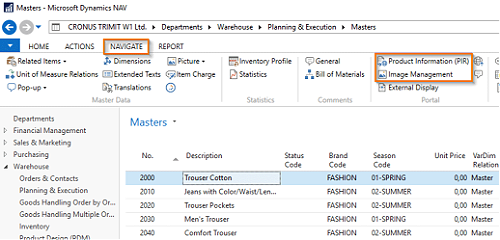 Links to PIR & Image Management in Dynamics NAV